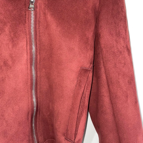 Dynamite Burgundy Suede Moto Jacket - Picture 4 of 9